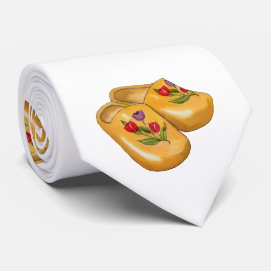 Dutch Wooden Shoes with Tulips, Klompen, Holland Krawatte (Gerollt)