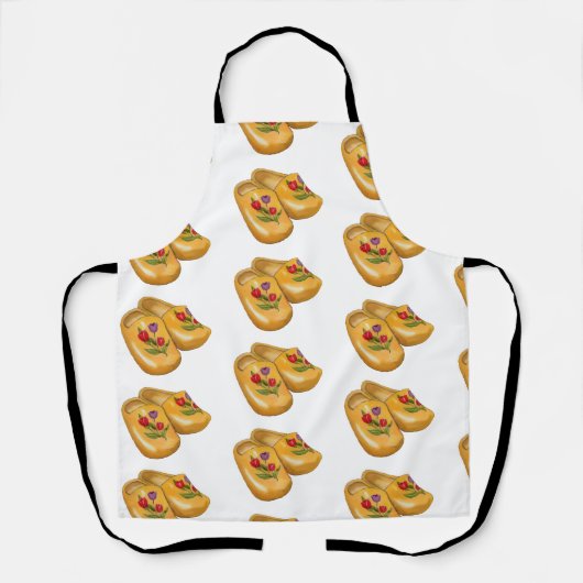 Dutch Wooden Shoes with Tulips, Klompen, Holland Schürze (Vorderseite)