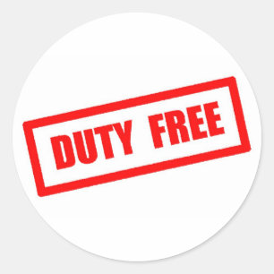 Duty Free Runder Aufkleber