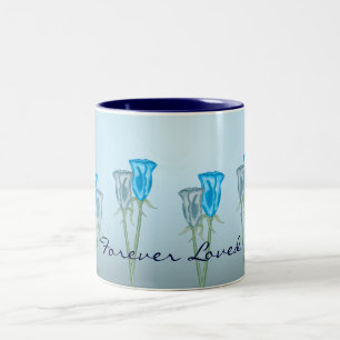 Dutzend Blau-Rosen (Valentine) Zweifarbige Tasse