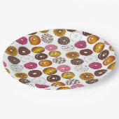 Dutzend Donuts Doughnut Frühstück Junk Food Feinsc Pappteller (Schrägansicht)