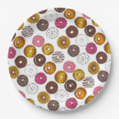 Dutzend Donuts Doughnut Frühstück Junk Food Feinsc Pappteller (Vorderseite)