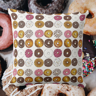Dutzend Donuts Frühstück Junk Food Doughnut Kissen