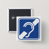 Dutzend. Dornhai, Doofheise, Gehoorverlies geteken Button (Vorne & Hinten)