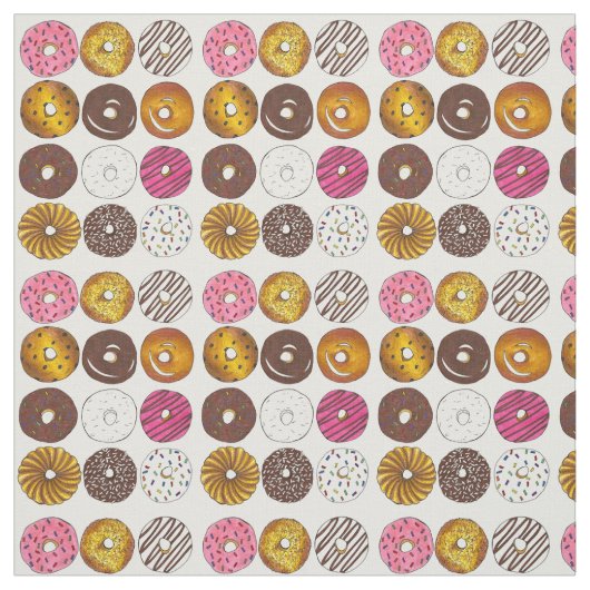 Dutzend Doughnut Donuts Frühstück Junk Food Pastry Stoff (Muster)