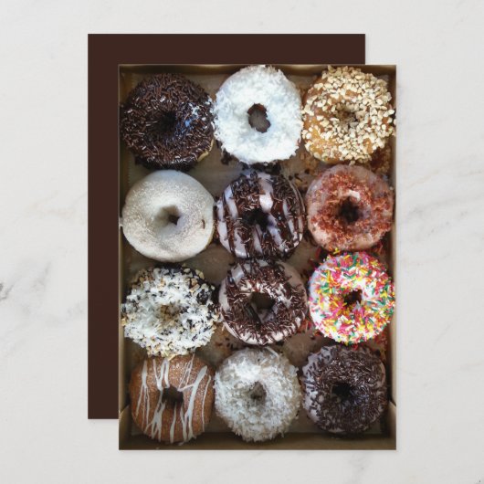 Dutzend Doughnut Donuts Party Einladung (Vorne/Hinten)