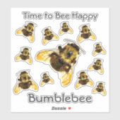 Dutzend Hummeln Zeit, glücklich anpassbar zu sein Aufkleber (Blatt)