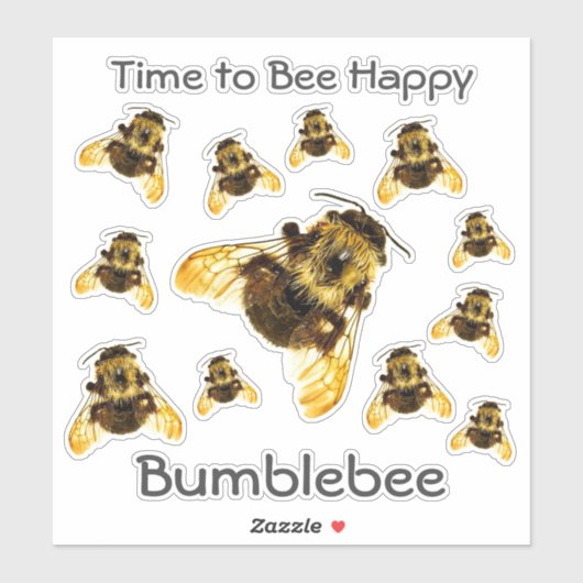 Dutzend Hummeln Zeit, glücklich anpassbar zu sein Aufkleber (Blatt)