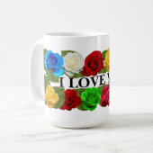 Dutzend Rosen-Liebe Sie Tasse (Vorderseite Links)
