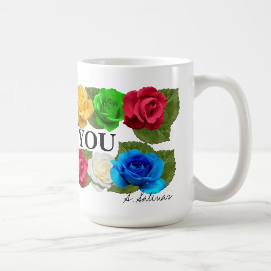 Dutzend Rosen-Liebe Sie Tasse (Rechts)