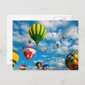 Dutzende Heißluftballons am Himmel Postkarte (Vorne/Hinten)