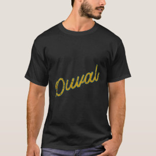 Duval-Aquamarin- und Gold-Script T-Shirt