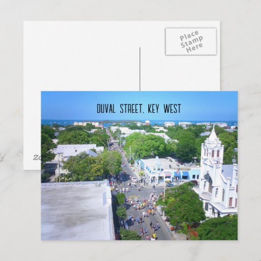 Duval Street, Key West Florida Postkarte (Vorne/Hinten)