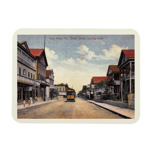 Duval Street, Key West, Florida Vintag Magnet (Horizontal)
