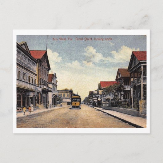 Duval Street, Key West, Florida Vintage Postkarte (Vorderseite)