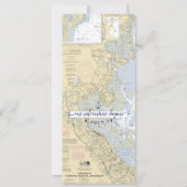 Duxbury Harbor MA Nautical Chart Wedding Menü Einladung (Rückseite)