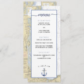 Duxbury Harbor MA Nautical Chart Wedding Menü Einladung (Vorne/Hinten)