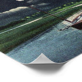 duxbury ma. blauer Fluss durch Mondlicht Poster (Ecke)