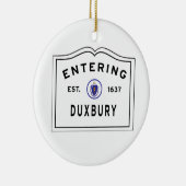 Duxbury MA tritt in Signatur-Keramik ein Keramik Ornament (Rechts)