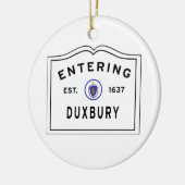 Duxbury MA tritt in Signatur-Keramik ein Keramik Ornament (Links)