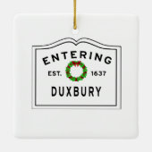 Duxbury MA tritt in Signatur-Keramik ein Keramikornament (Rückseite)