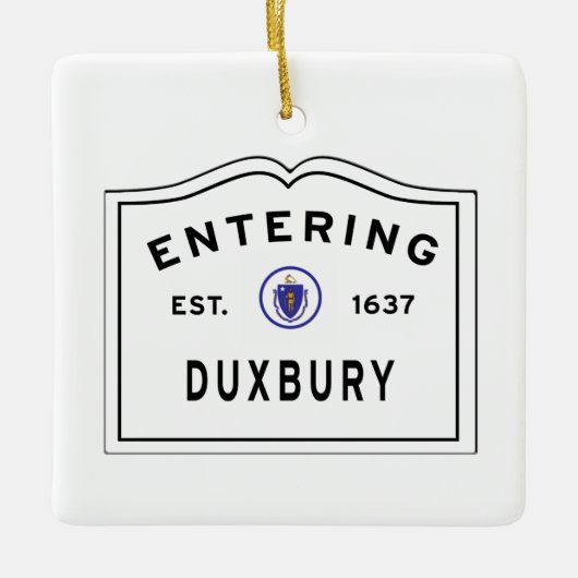 Duxbury MA tritt in Signatur-Keramik ein Keramikornament (Vorderseite)