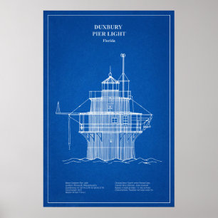 Duxbury Pier Light Leuchtturm - Massachusetts – AD Poster