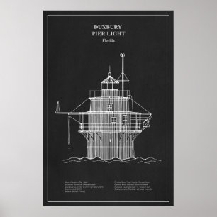 Duxbury Pier Light Leuchtturm - Massachusetts – PD Poster