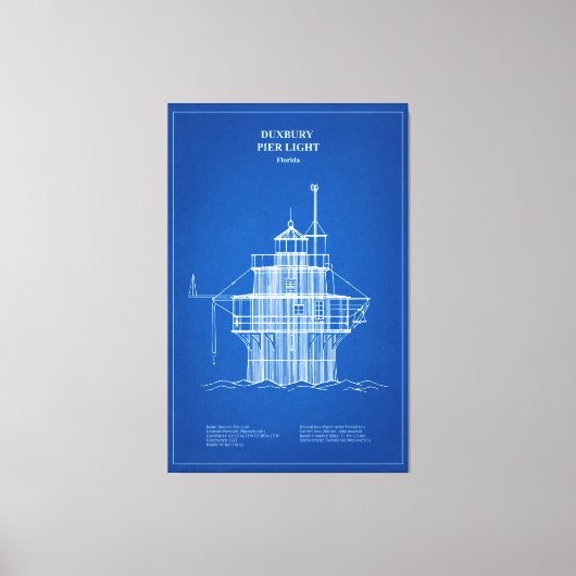Duxbury Pier Light Lighthouse - Massachusetts - AD Leinwanddruck (Vorderseite)