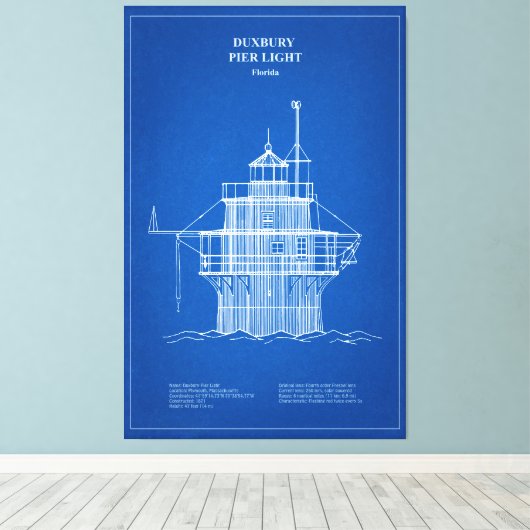 Duxbury Pier Light Lighthouse - Massachusetts - AD Leinwanddruck (Insitu (Holzboden))