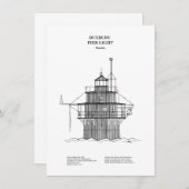 Duxbury Pier Light Lighthouse - Massachusetts - BD Mitteilungskarte (Vorne/Hinten)