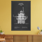 Duxbury Pier Light Lighthouse - Massachusetts - PD Leinwanddruck (Insitu (Wohnzimmer))