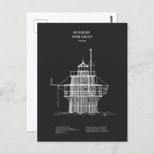 Duxbury Pier Light Lighthouse - Massachusetts - PD Postkarte