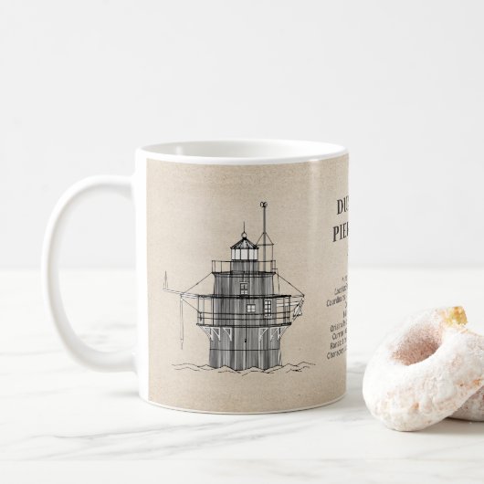 Duxbury Pier Light Lighthouse - Massachusetts - SB Kaffeetasse (Mit Donut)