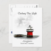 Duxbury Pier Light - Massachusetts Postkarte (Vorne/Hinten)