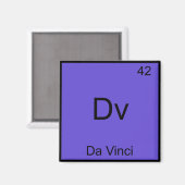Dv - Da Vinci Funny Chemistry Element Symbol T-Shi Magnet (Vorderseite/Rückseite)