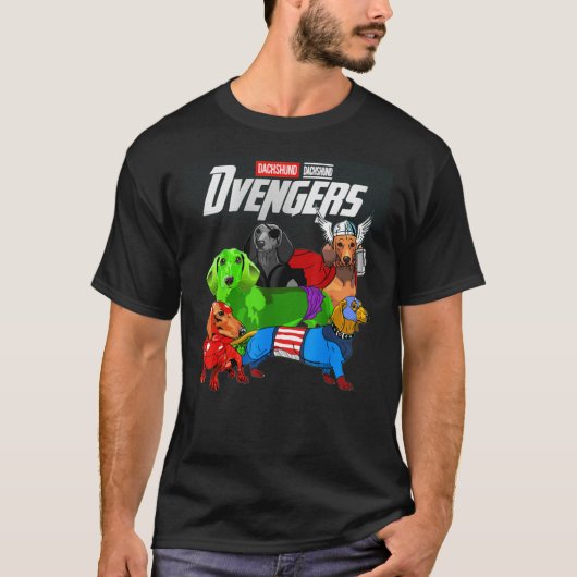 Dvengers T Shirt Funny Hund Dackel Geschenk für Mä (Vorderseite)