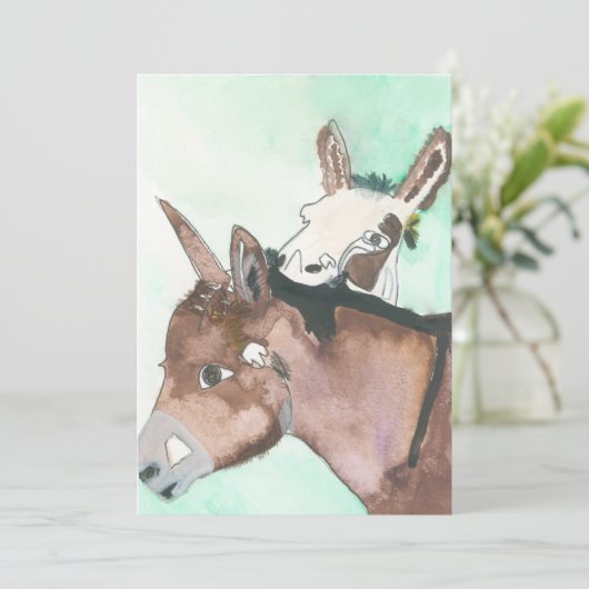 D'Vine Donkeys Feiertagskarte (Stehend Vorderseite)