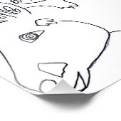 D'Vine Donkeys Line Zeichne Druck (Ecke)