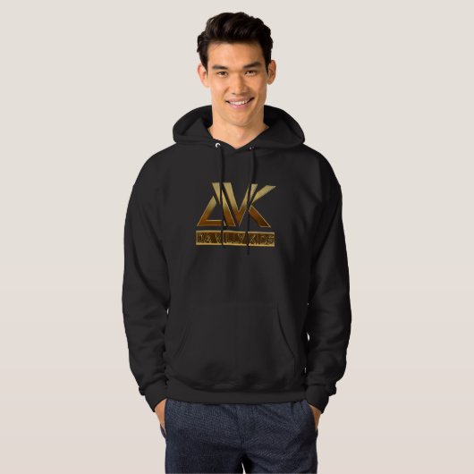 DVK LOGO 2 BLACK HOODIE GOLD LOGO (Vorne ganz)