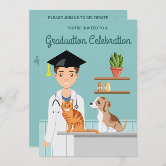 DVM-Abschluss für Veterinärmedizin Einladung (Vorne/Hinten)