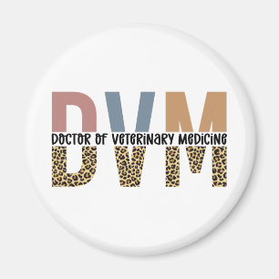 DVM Doktor der Veterinärmedizin Leopard Print Magnet