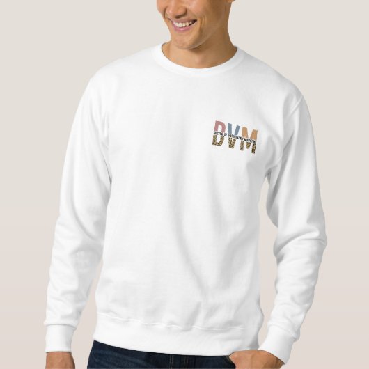 DVM Doktor der Veterinärmedizin Leopard Print Sweatshirt (Vorderseite)