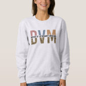 DVM Doktor der Veterinärmedizin Leopard Print Sweatshirt (Vorderseite)