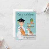 DVM-Studienabschluss für Veterinärmedizin - Gratul Karte (Vorderseite/Rückseite Beispiel)