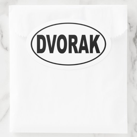 Dvorak Ovaler Aufkleber (Tasche)