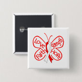 DVT Butterfly Inspirierend Worte Button (Vorne & Hinten)