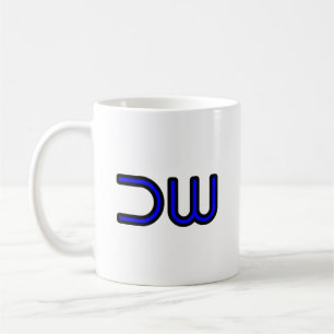 DW DEK-WORX Firmenlogo Blau Kaffeetasse