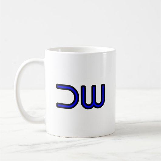 DW DEK-WORX Firmenlogo Blau Kaffeetasse (Links)