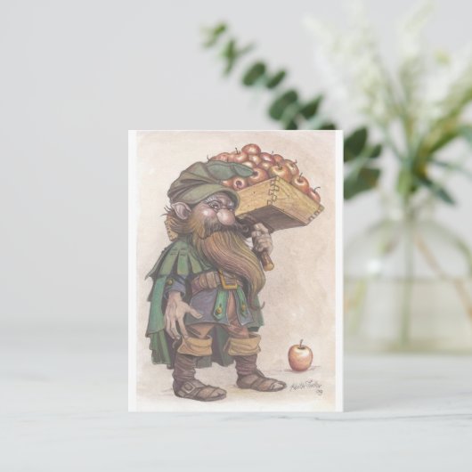 Dwarf carrying apples postkarte (Stehend Vorderseite)